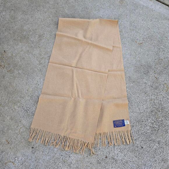 Vtg 70s 80s PENDLETON WOOLEN MILLS Plain Earthtone Medium Weight Wool Scarf - Picture 1 of 5
